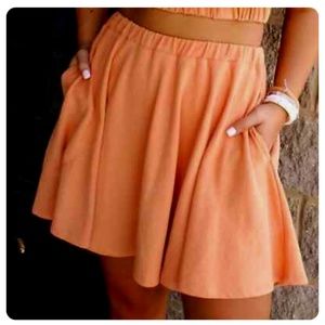 Free People Beach/Size LG/Orange Skort with pockets